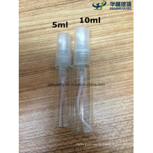 5ml and 10ml Tublar Glass Perfume Bottle with Plastic Sprayer